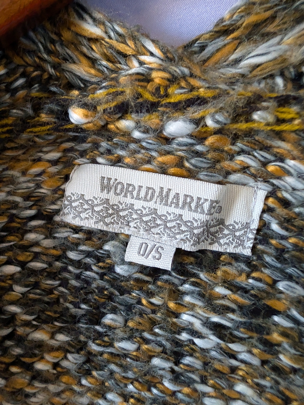 World Market Multicolor Open-Front Fringe Knit Cardigan - Picture 2 of 4